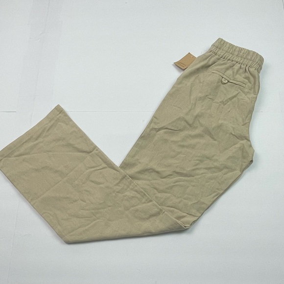 NWT poplooks draw string linen khaki pants - Picture 2 of 10